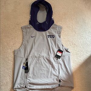 Nike Gray and Purple TCU Hooded Vest